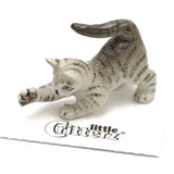 Little Critterz Cat - Grey Tabby Kitten"Lily" - Miniature Porcelain Figurine Model