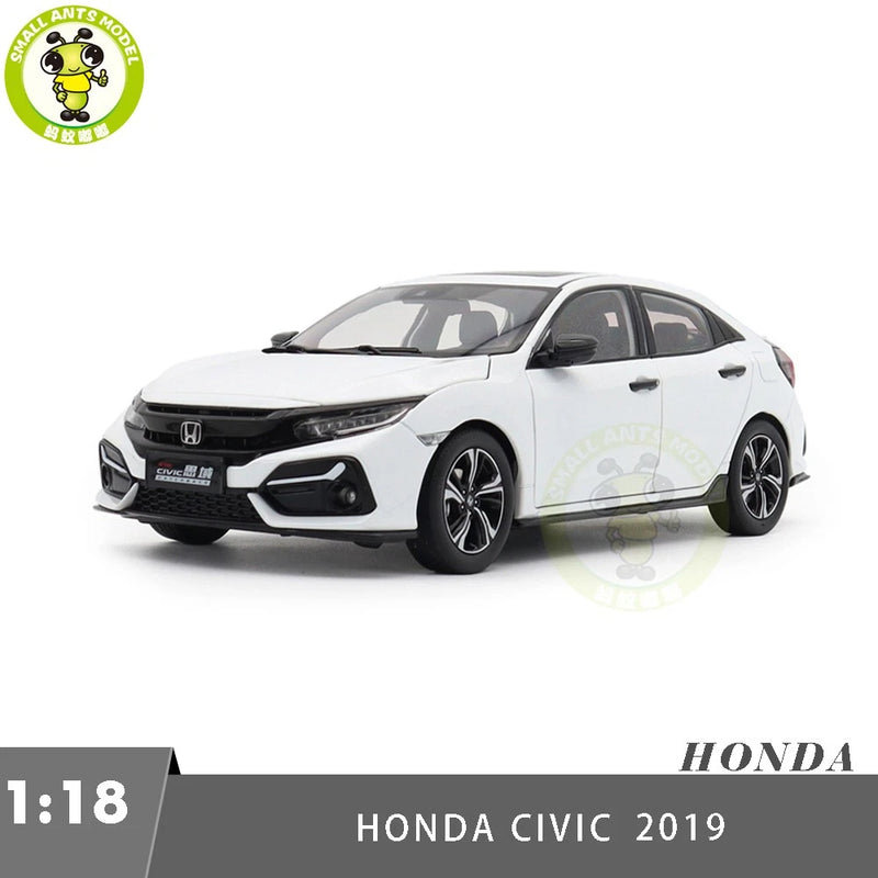 1/18 Honda CIVIC 10th Generation 2019 Hatchback White Diecast Model Toy Car Model