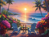 Beach Sunset Diamond Painting Art Kits for Adults Full Drill Gem Art Wall Decor Model