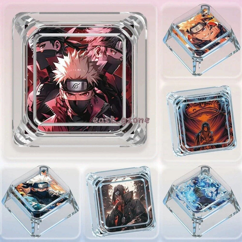 Anime NARUTO - Kakashi Transparent Cute Firefly Cross Keycaps for MX Keyboard Model
