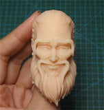 1/6 Scale Confucius, Kung Tze Ancient Head Sculpture Model Soldier 3D Unpaint Model