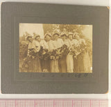 7 WOMEN SILLY PAPER HATS hold PAPER CHAIN OF LEAVES~Photo on Board~Identified Model
