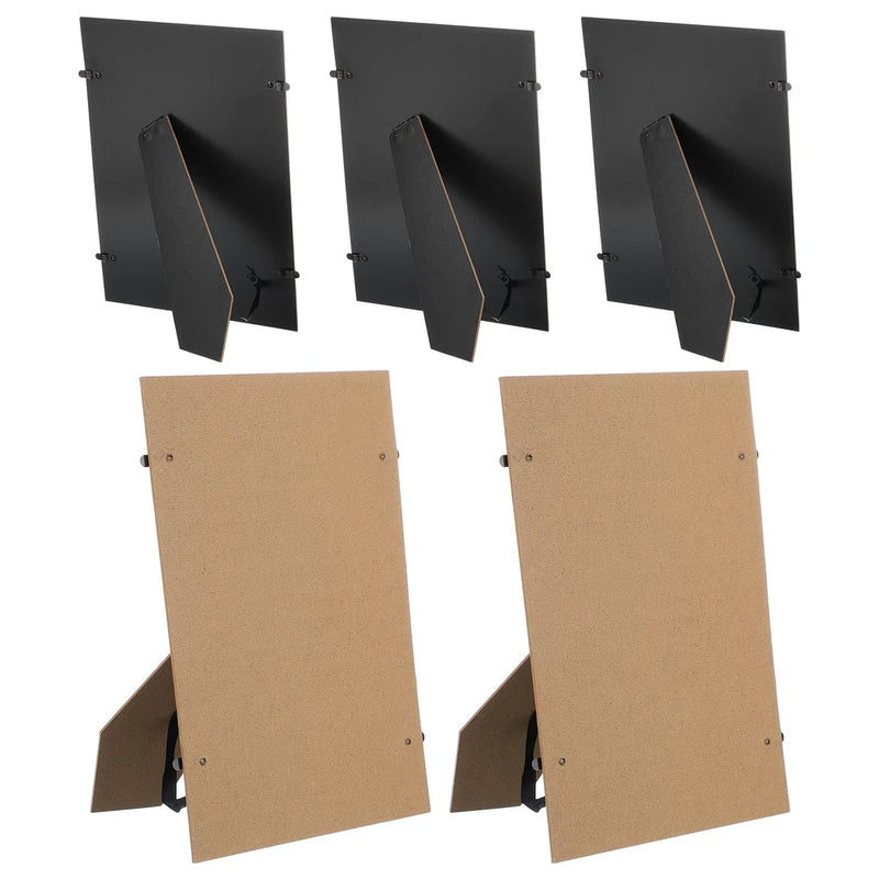 Easel Back Picture Frame Stand Metal Hinges Strap 11.7" Board 5 Pcs & Black Model