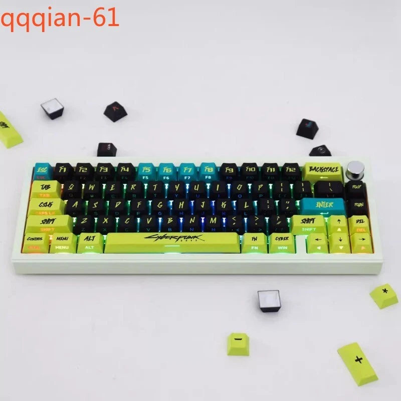 Cyberpunk PBT Side Transparency Profile for Cherry Height MX Keycaps 130pcs/set Model