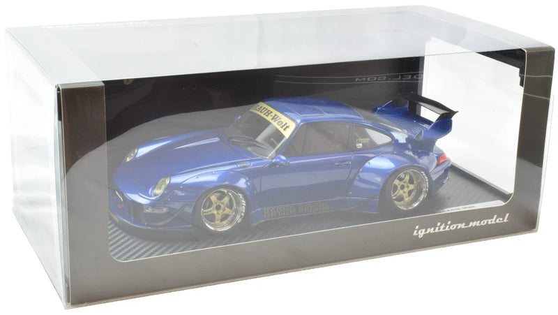 Ignition Model Blue Metallic Porsche RWB 993 911 1:18 Scale Diecast Car IG4155 Model