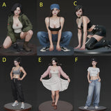 1/64 1/43 1/18 Diorama Sexy Kneeling Dress Girl Scene Miniatures Figure For Car Model