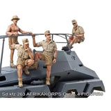 1/35 Resin Figure Sd.Kfz.263 Afrikakorps Crew 4 Figures Unassembled Unpainted Model