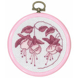 Permin counted cross stitch kit with hoop "Rosa Fuchsia", Diam. 8 cm, DIY, 13-08 Model