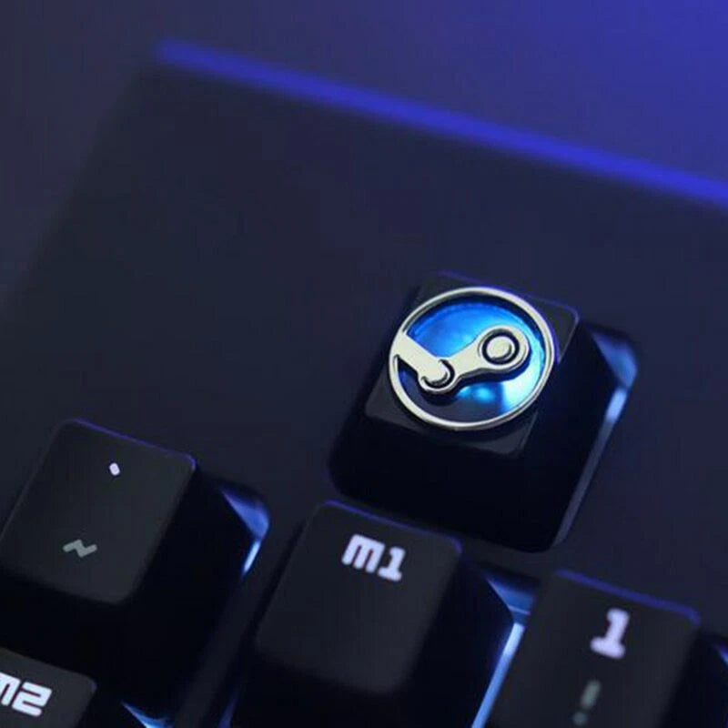 1 STEAM Custom All Metal Keycap mechanical keyboard key cap PC Master Race WOW Model
