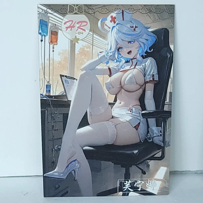 Furina Nurse HR Waifu Card Anime Girl Matchmaker Wall Art Oversized Board A5 Model