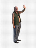 1:64 1:43 Friendly Elderly Miniature Figure Sand Table Model For Cars Vehicles Model