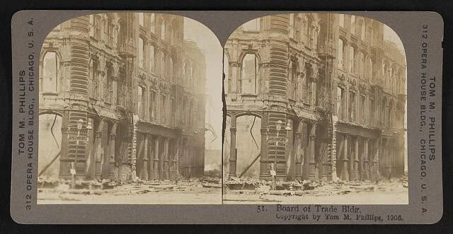 Photo:Chicago Illinois USA Board of Trade Bldg 1906 Stereoview Model