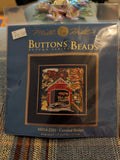 Mill Hill Buttons Beads Autumn Series MH14-2201 Covered Bridge Cross Stitch Kit Model