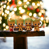 4pcs/Set Miniature Fairy Garden Sitting Groot Figurine PVC Statue Groot For Kids Model