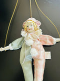 Vintage Katherine¡¯s Collection Wayne Kleski Hanging Harlequin Clown Porcelain Model