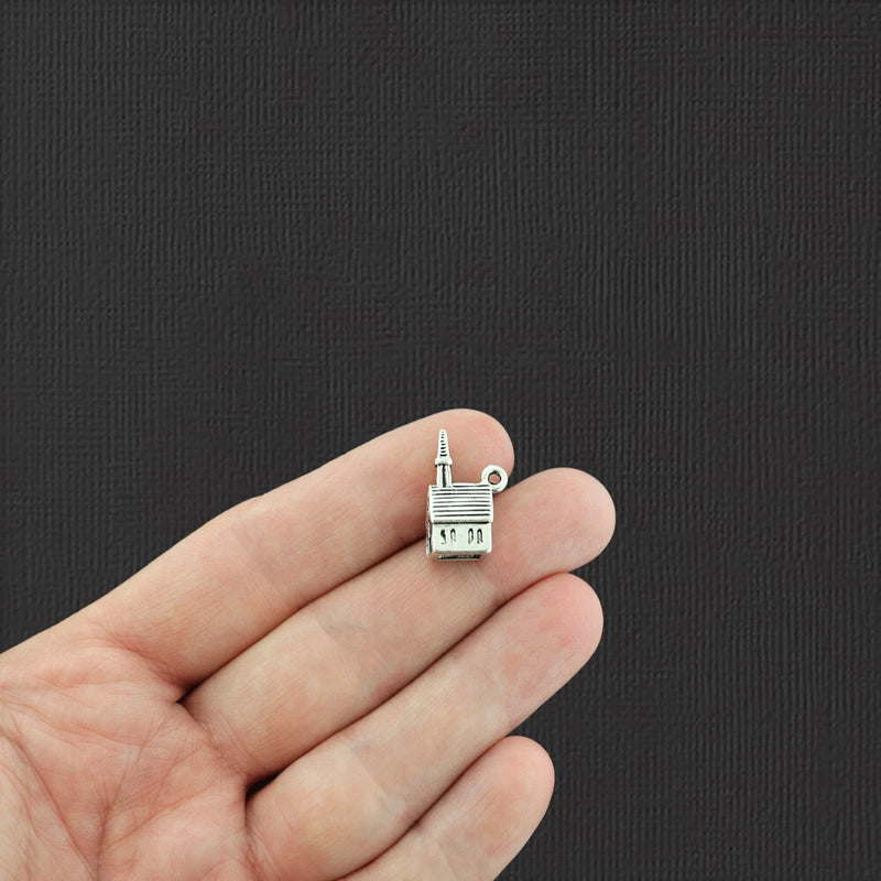4 Church Antique Silver Tone Charms 3D - SC1233 Charms