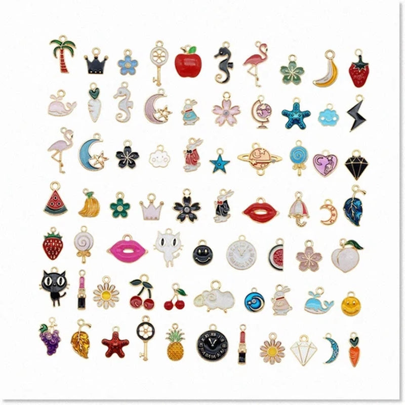 30 Mixed Enamel Charms for Jewelry Making Charms