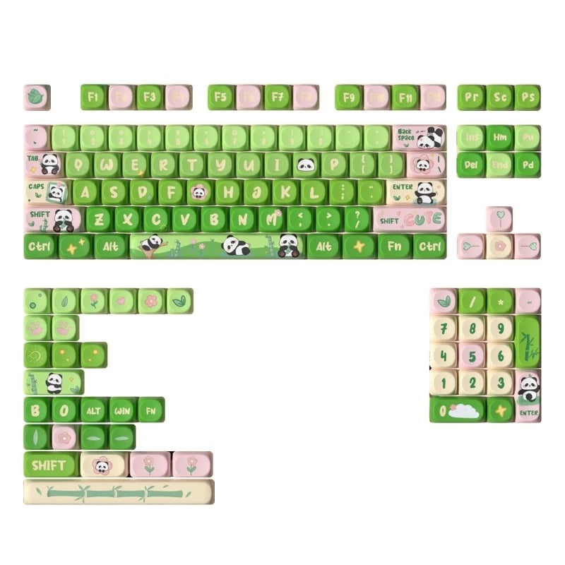 Mechanical Keyboard Keycaps 131keys PBT Material MOA Colorful Candy Bear Theme Model