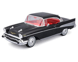 MAISTO 1957 CHEVROLET BEL AIR COUPE 1/18 DIECAST MODEL CAR BLACK 31477 Model