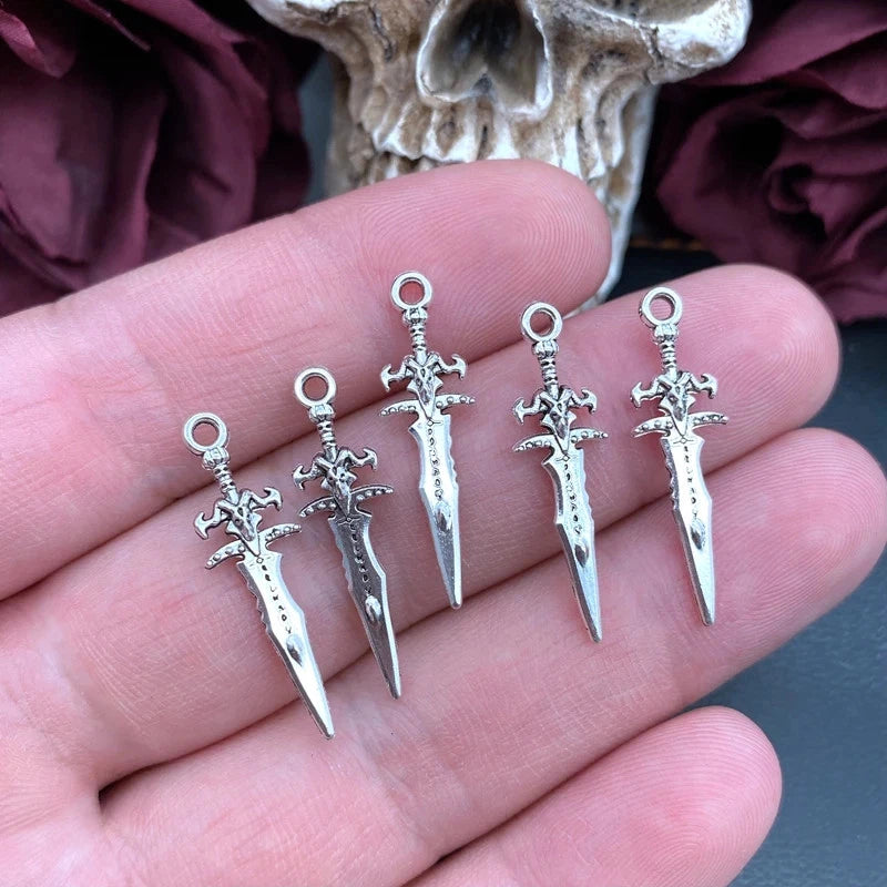 20pc Alloy Sword Charms Mini Weapon Pendant DIY Handmade Jewelry Making Charms