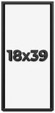 18x39 Shadow Box Frame Black | 1 inches Deep Real Wood Contemporary Shadowbox Di Model