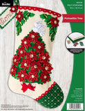 DIY Bucilla Poinsettia Tree Christmas Flower Felt Stocking Kit Model
