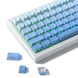 121 Key Blue PBT Keycaps Shine Through Doubleshot Cherry Profile Side Printed Model