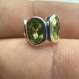 Authentic PANDORA Retired 925 Sterling Silver Green CZ Oval Lights Bead Charm Charms