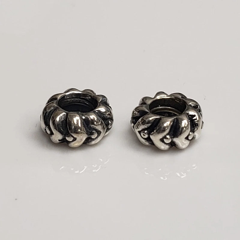 Set of 2 Pandora Sterling Silver Heart Spacer Charms STOCK 790450 - .08 Charms