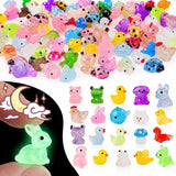 200 Pcs Luminous Mini Resin Animals Many Styles Variety Tiny Animals Figures Model