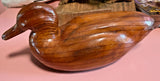 Carved Wooden Mallard Duck Folk Art Display Medium Handmade Model