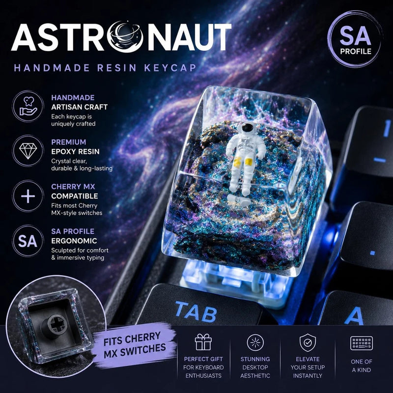 Resin Custom Keycap 1U Handmade Nebula Space Mechanical Keyboard Esc R4 Key cap Model