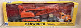 KENWORTH W900 W/ LOWBOY TRAILER & CRANE ORANGE 1/32 MODEL BY NEW RAY 11293 Model