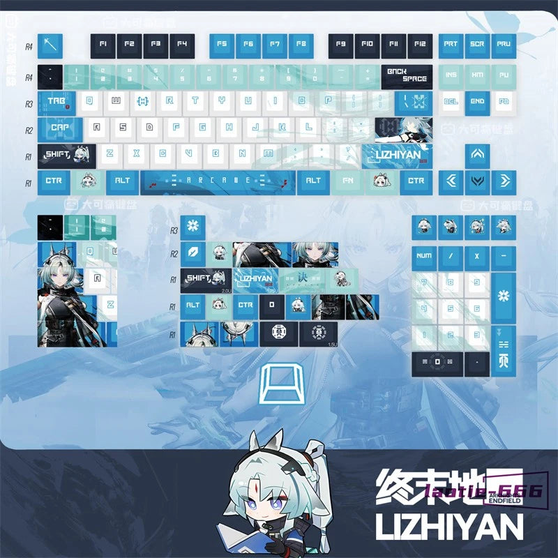 Arknights Arcane? Backlit Keycaps Dye-sub PBT 130 Keys for Cherry MX Keyboard Model