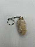 Vintage Lucky Charms USA Tan White Rabbit Foot Keychain Charms