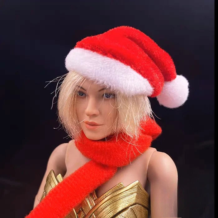 1/6 Scale Christmas Hat Scarf Model for 12" Unisex Action Figure Prop Scene Model