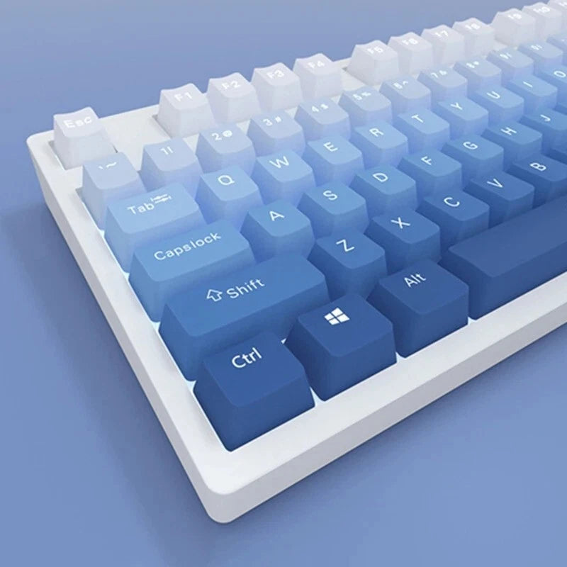 Backlit Shine Through Blue Gradient Keycap | Cherry MX | Mechanical Keyboard Model