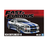 Aoshima 06795 Movie Mecha #WS-02 Fast & Furious Nissan R34 Skyline GT-R **NEW** Model