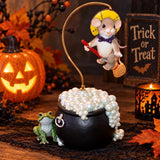 Charming Tails Twirling Music Box Witch Mouse Cauldron Plays Addams Family Model