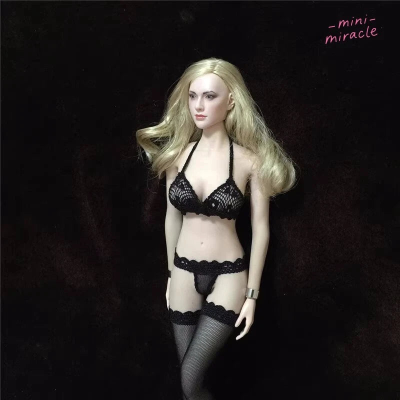 1Set Sexy Black Underwear Stockings Model 1/6 For 12" Female Action Figure Model