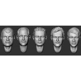 1/35 Resin Figure Hairy Heads Set 5 Pieces Unpainted Unassembled Model