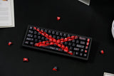 PBT EVA X Black Red Theme Keyboard Keycaps Cherry Profile Set for MX Model