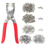 200Set Metal Snap Button Kit 9.5mm Hollow & Solid Prong Snap Button Tool Silver Model