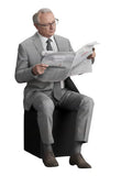 1:64 1:43 Elderly Newspaper Readers Miniature Figure Sand Table Model For Cars V Model