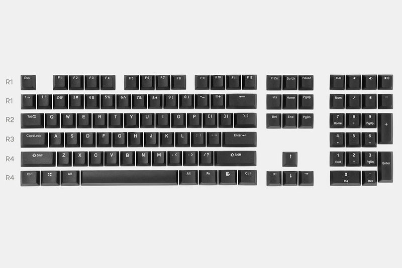 Drop Artifact Shield Keycap Set White on Black 108 Key Cherry PBT Sealed Model