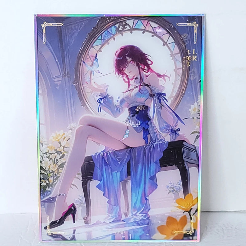 Kafka Piano Blue Dress Waifu Card Anime Girl Wall Art Oversized Board A4 Model