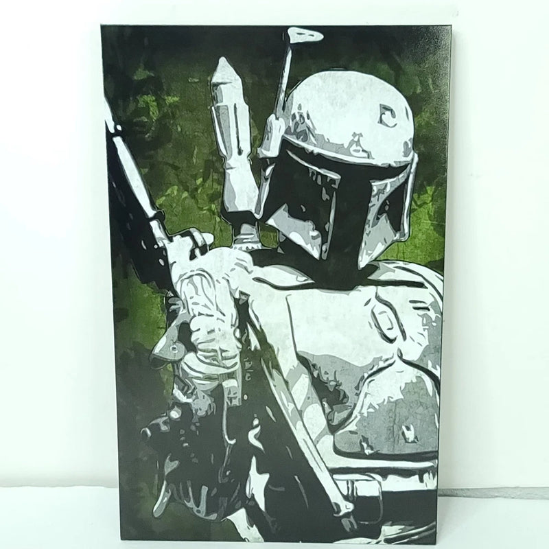 Mandalorian Green Abstract Star Wars Wall Photo Art Board Print 11.75in x 7.25in Model