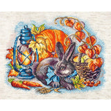 Letistitch counted cross stitch kit "Autumn with a rabbit", 20x25cm, DIY Model