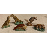 Wade Whimsies Dinosaur Figurines Set of 5 England Porcelain Miniatures Brown Model
