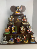 "75 Years with Mickey" Mouse Disney Set 12 Figurines Wood Display Danbury Mint Model